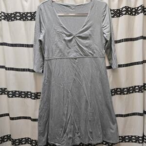 Horny Toad light blue A-line knee length half sleeve casual‎ V-neck dress large
